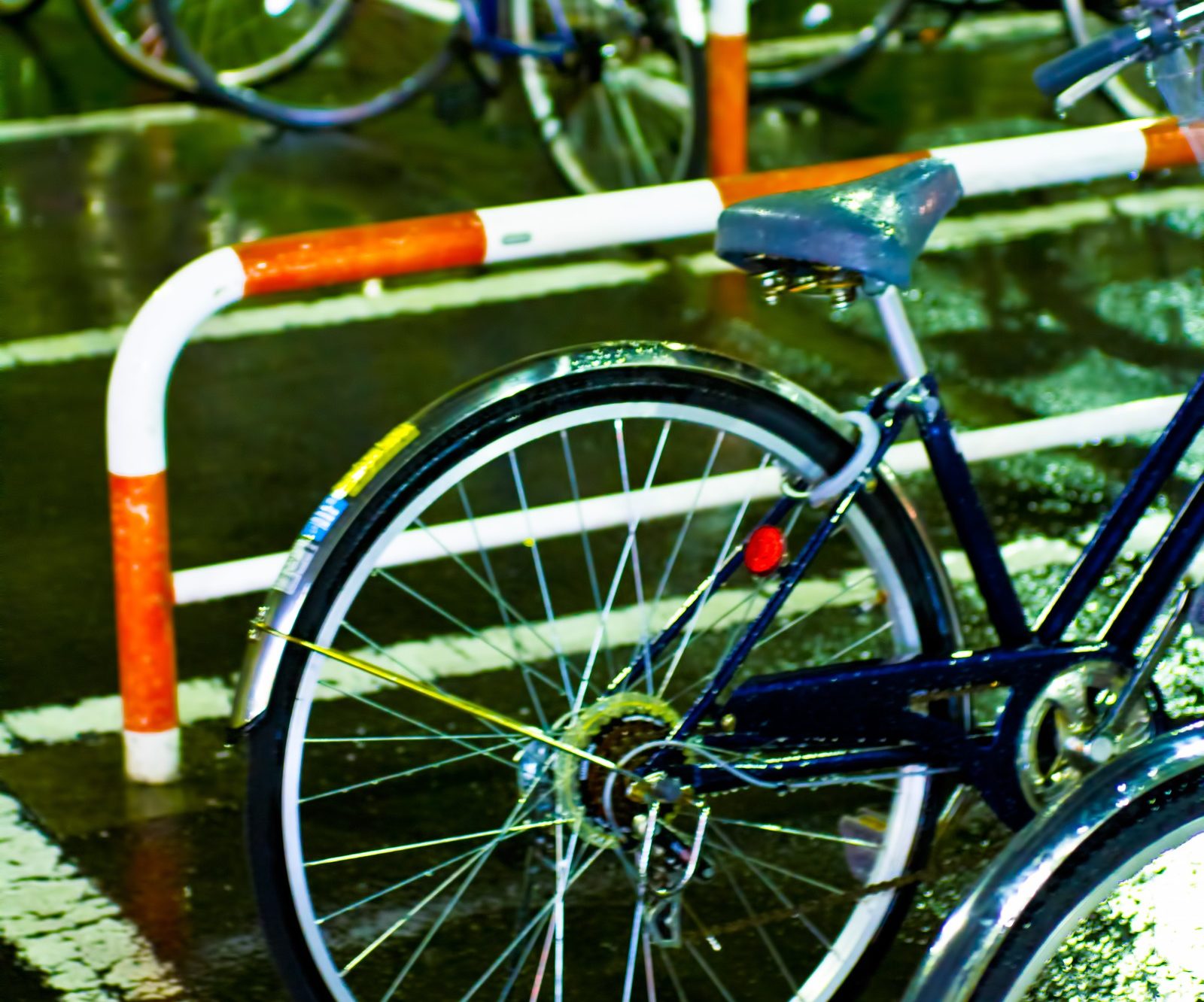 濡れた自転車